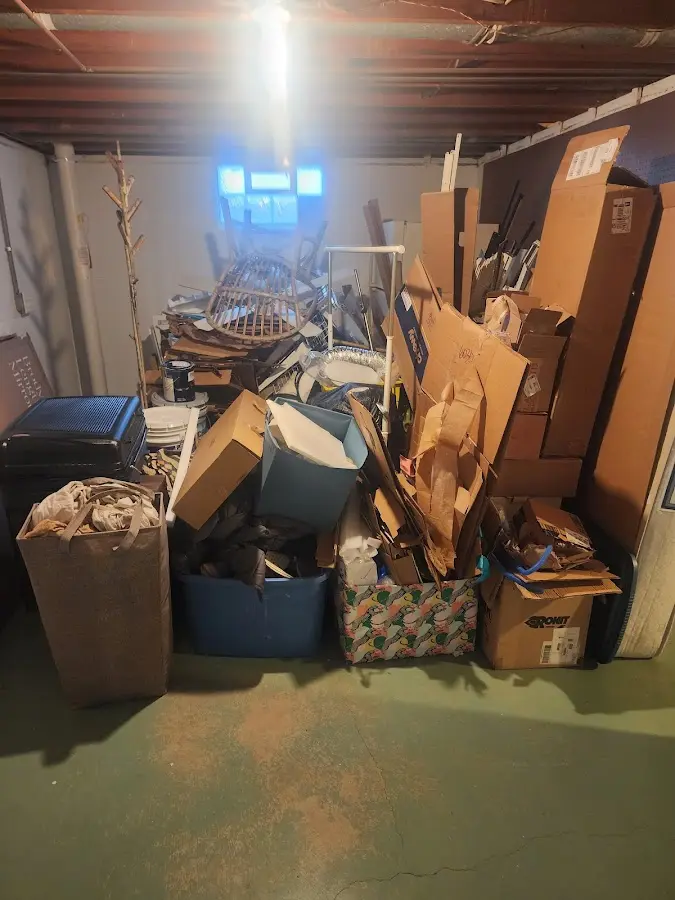 Roll-off dumpster container at job site for 20 Yard Dumpster Rental in Waterloo